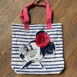 Minnie Mouse Striped Beach Bag